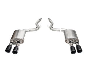 Ford Mustang Performance Exhaust - Rear - CORSA Performance - 3in Dual Rear Axle-Back w/Twin 4.5in Black PVD Straight Tip - Black - `24-`27 Ford Mustang Performance Exhaust - Rear - CORSA Performance - 3in Dual Rear Axle-Back w/Twin 4.5in Black PVD Straight Tip - Black - `24-`27